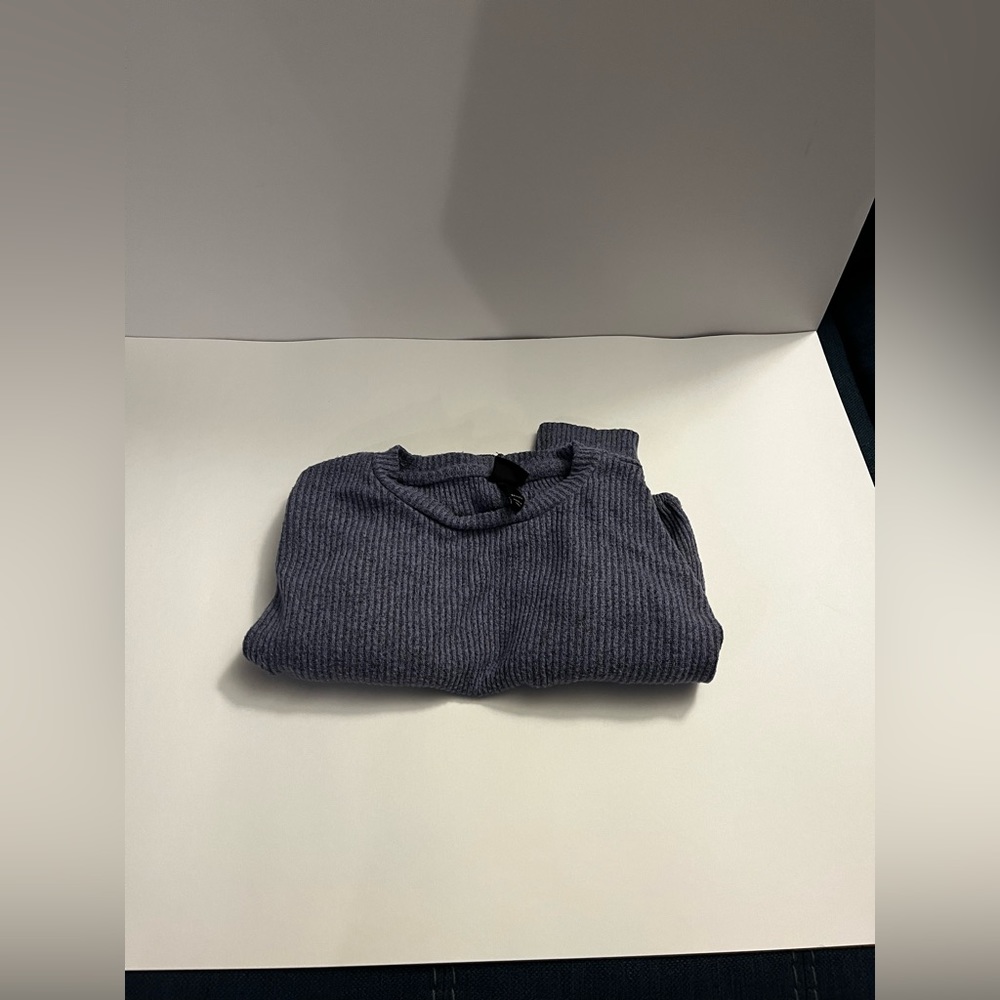 Art Class: Purple Ribbed Cropped Drawstring Long Sleeve